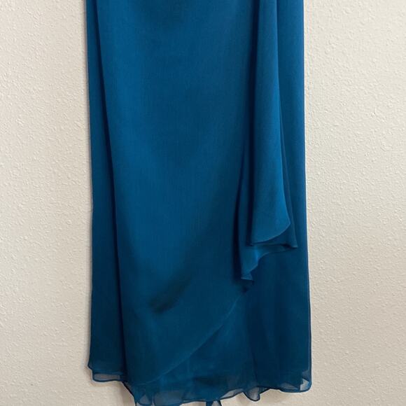 David’s Bridal Women Teal Bride’s Maid Strapless Tube Style Dress Size 6 - Picture 3 of 8